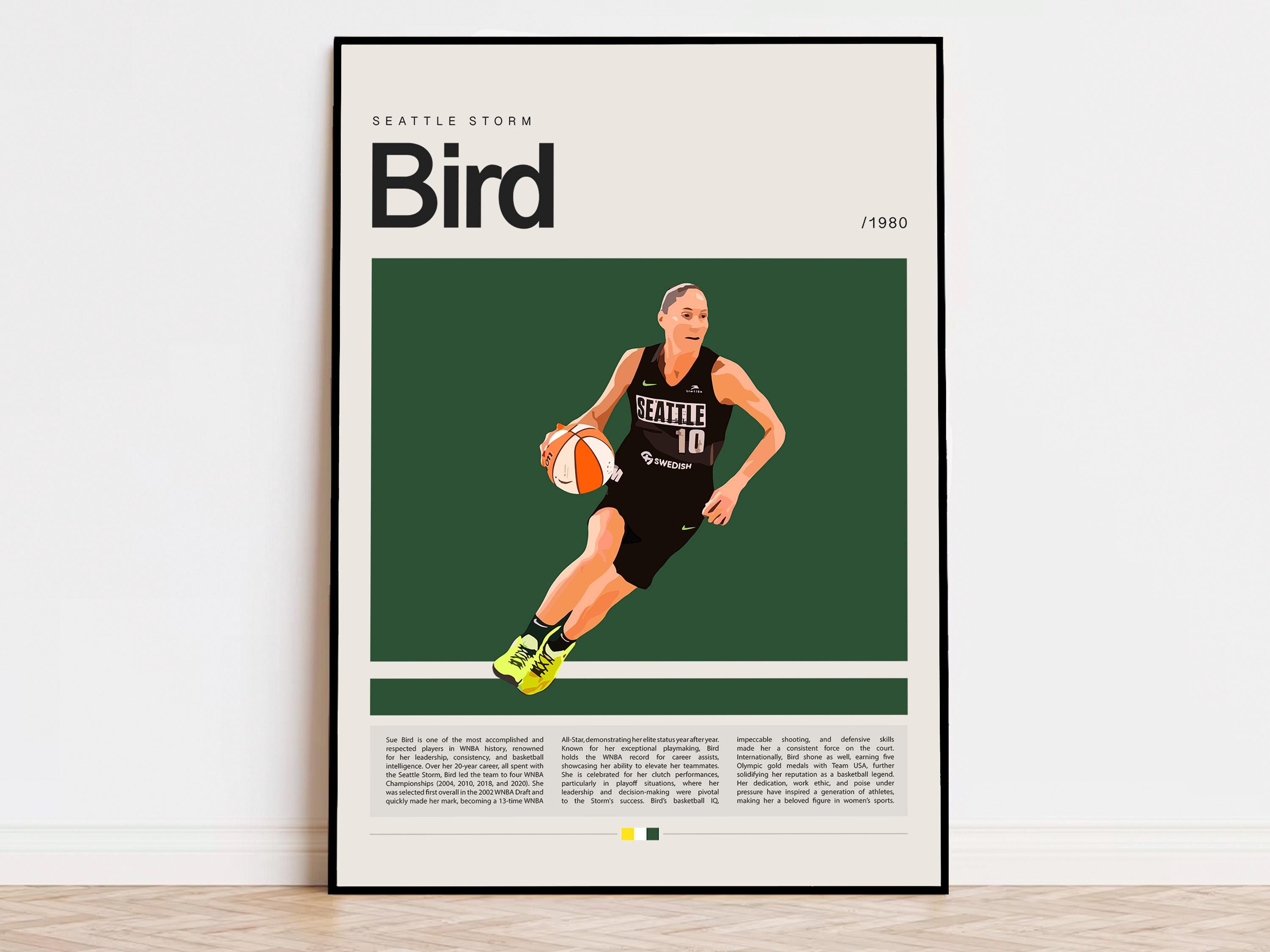 Sue Bird Poster, NBA Poster, Sports Poster, Mid Century Modern