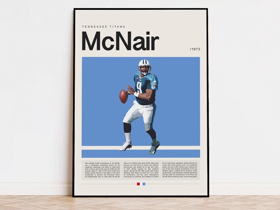 Steve Mcnair Poster, NFL Poster, Sports Poster, Modern Sports Art