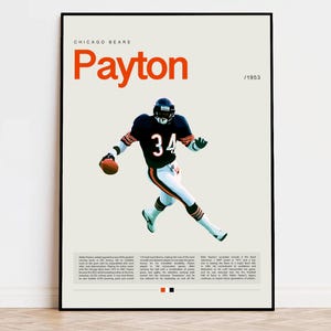 Walter Payton Poster, NFL Poster, Sports Poster, Modern Sports Art, NFL Gifts, Super Bowl Poster, American Football Poster