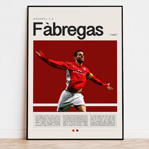 Cesc Fàbregas-poster, voetbalposter, voetbalposter sportposter, moderne sportkunst, cadeau voetballer, voetbalmuurkunst