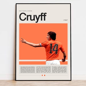 Johan Cruyff Poster, Football Poster, Soccer Poster Sports Poster, Modern Sports Art, Soccer Player Gift, Football Wall Art