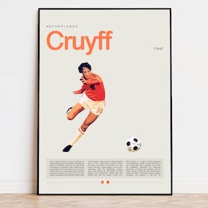 Johan Cruyff Poster, Football Poster, Soccer Poster Sports Poster, Modern Sports Art, Soccer Player Gift, Football Wall Art