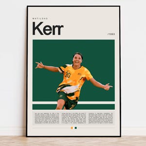 Pôster de Sam Kerr, Pôster de futebol, Pôster de futebol Pôster esportivo, Arte esportiva moderna, Presente de jogador de futebol, Arte de parede de futebol