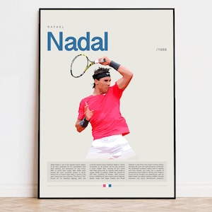 Rafael Nadal Poster, Tennis Poster, Rafael Nadal Print, Sports Poster, Modern Sports Art, Tennis Gifts, Minimalist Poster, Tennis Art