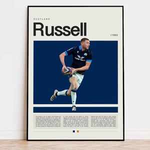 Finn Russell Poster, Rugby Poster, Sports Poster, Modern Sports Art, Rugby Player Gifts, Rugby Wall Art, Rugby Gift