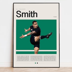 Aaron Smith Poster, Rugby Poster, Sports Poster, Modern Sports Art, Rugby Player Gifts, Rugby Wall Art, Rugby Gift