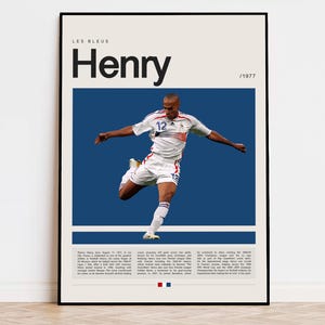 Thierry Henry Poster, Football Poster, Soccer Poster Sports Poster, Modern Sports Art, Soccer Player Gift, Football Wall Art