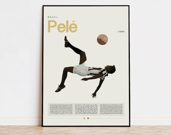 Pelé Poster, Football Poster, Soccer Poster Sports Poster, Modern Sports Art, Soccer Player Gift, Football Wall Art