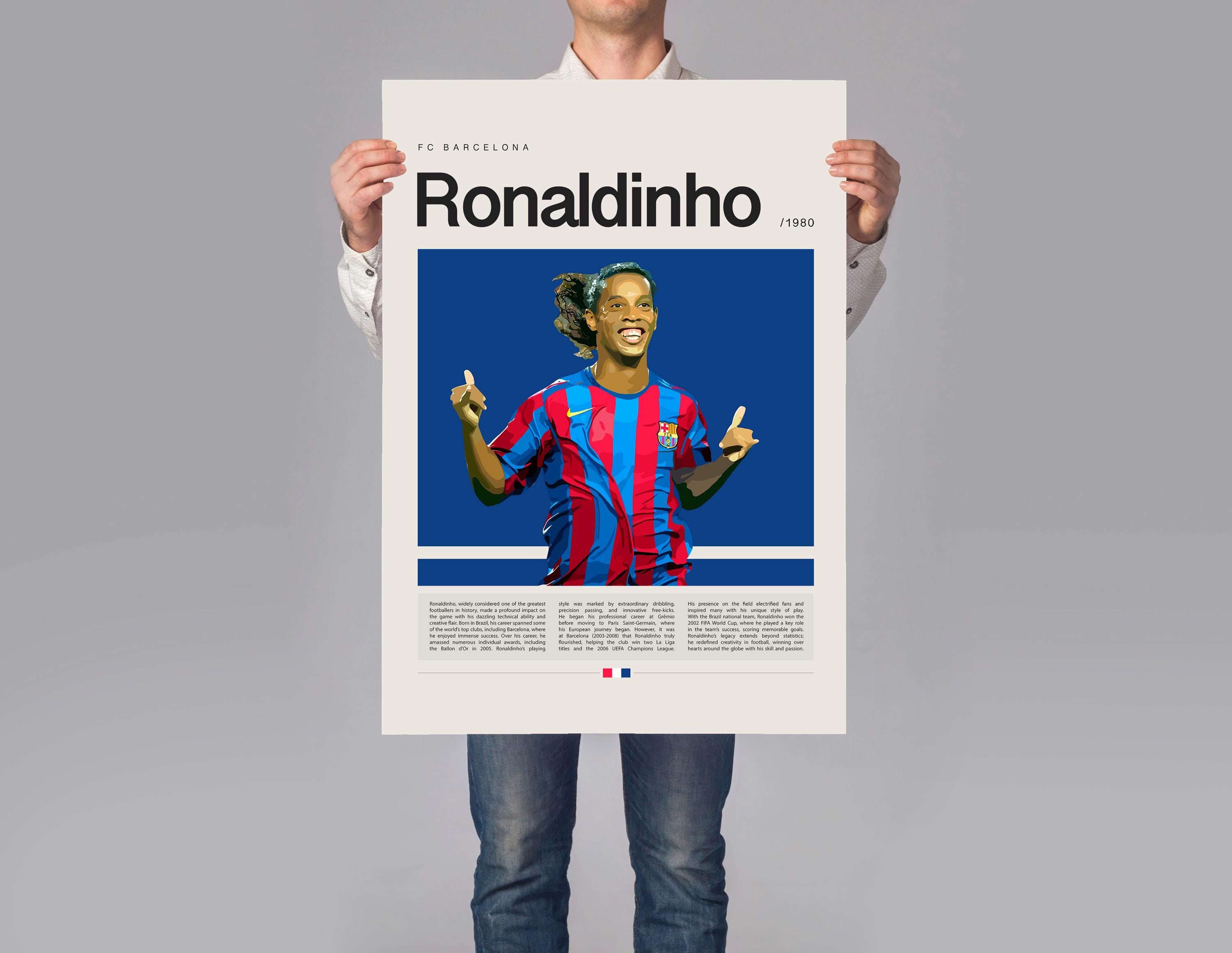 Ronaldinho Poster, Football Poster, Soccer Poster Sports Poster