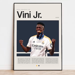 Vinicius Junior Poster, Football Poster, Soccer Poster Sports Poster, Modern Sports Art, Soccer Player Gift, Football Wall Art
