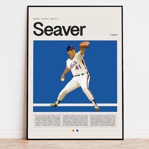 Tom Seaver Poster, Baseball Poster, New York Mets, Sports Poster, Modern Sports Art, Baseball Gifts, Baseball Art