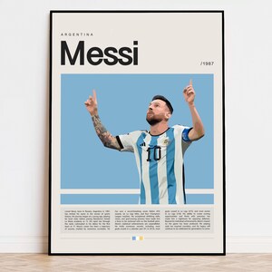 Lionel Messi Poster, Football Poster, Soccer Poster Sports Poster, Modern Sports Art, Soccer Player Gift, Football Wall Art