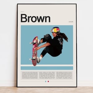 Sky Brown Poster, Skateboard Poster, Sports Poster, Modern Sports Art, Skateboarder Gifts, Skateboarding Art