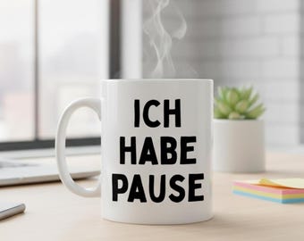 Mug - Motto Mug - No Time, I'm on Break - Gift for Colleagues, Tradespeople, Construction Workers - Mug for the Office