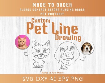 カスタムペットラインドローイング、ミニマリストペットポートレート、デジタルペットスケッチ、猫と犬のアウトラインアート、パーソナライズされたペットギフト、1本の線画、シングル