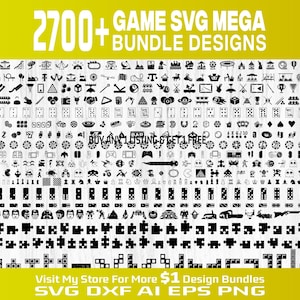 Mega Bundle de iconos de juegos SVG, más de 2700 diseños de iconos de juegos, archivos de corte para Cricut y Silhouette, videojuegos, casinos, rompecabezas, juegos de mesa, arcade y juegos
