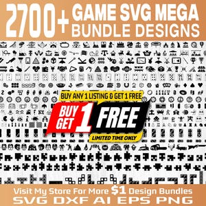 Mega Bundle de iconos de juegos SVG, más de 2700 diseños de iconos de juegos, archivos de corte para Cricut y Silhouette, videojuegos, casinos, rompecabezas, juegos de mesa, arcade y juegos