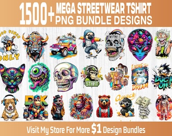 Streetwear tshirt PNG Designs, 1500+ Designs, Urban Style, Cool Graphics, Tshirt Designs Bundle, Hip Hop Art, Bold Illustrations, Printable