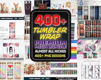 Paquete de 400 diseños de envolturas PNG para vasos, envolturas delgadas para sublimación, la envoltura más vendida, PNG para vasos, paquete Mega PNG