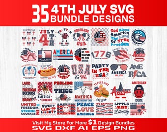 4 juli SVG-bundel, patriottische ontwerpen, Amerika Independence Day gesneden bestanden, Cricut silhouet, vlag van de VS, T-shirt sublimatie, Liberty Freedom