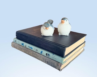 Unique Vintage Blue Book Stack-Set of 3-1945 1960 1974 Shabby Chic-Cottagecore-Farmhouse Rustic-Bookshelf Decor-Staging Book