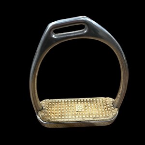 Vintage English Riding Horse Stirrup Iron-Stainless Steel -Lemetex AG 1970&#39;s - Made by Stubben- Horse Riding Accessory - Horse Riding Decor