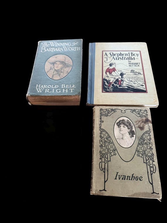 Antique and Vintage Illustrated Books: 1900-1911-1941- Cover Artwork Collection