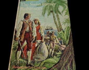 1963 Companion Library FLIP BOOK-Two Classics "The Swiss Family Robinson" & "Robinson Crusoe" in One Hardcover Volume-Children's Literature