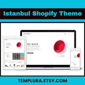 Könnte beinhalten: Ein Screenshot einer Website mit modernem Design. Die Website ist für ein Möbelgeschäft und zeigt einen roten und weißen Stuhl. Die Website heißt "Istanbul" und der Slogan lautet "We made your home real".