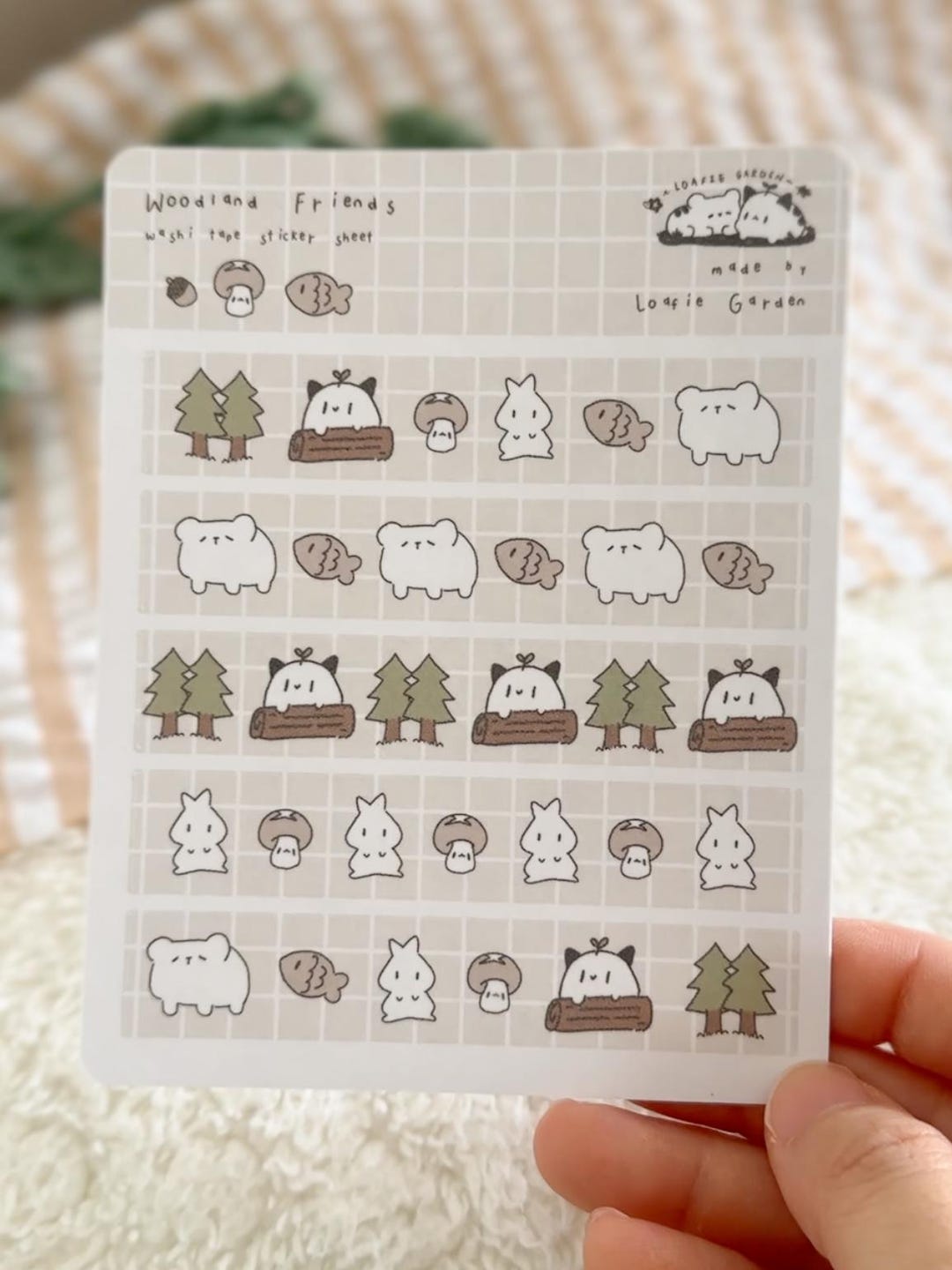 Washi Tape Sticker Sheet - Woodland Animals | Bujo, Journal, Planners ...