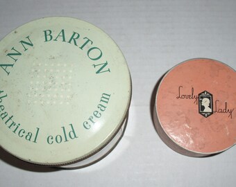 Ann Barton Theatrical Cold Cream Tin.   Lovely Lady Face Powder