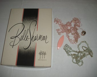 Belle-Sharmeer Box with Tatting Shuttle and Two Pieces of Tatting