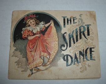 1890 Victorian McLaughlin's XXXX Coffee Trade Card.    The Skirt Dance.    Geo. S. Harris & Sons N. Y.   Ephemera.