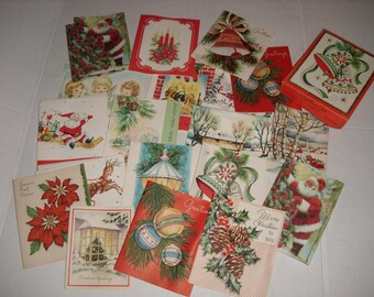 Twenty Three Vintage Christmas Cards.  Unsigned