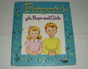 Vintage Children's Book.  Prayers for Boys and Girls.  1953 Whitman Publishing Company