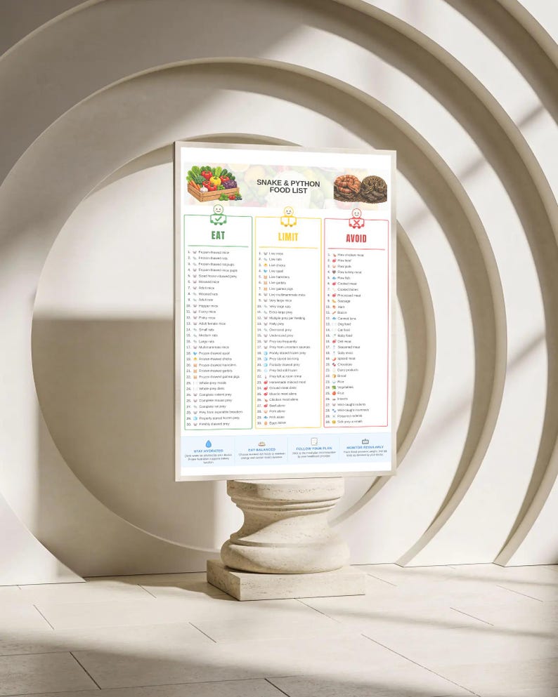 Corn Snake & Ball Python Feeding Guide Printable | Snake Feeding Chart | Feeding Schedule | Reptile Guide | PDF image 11