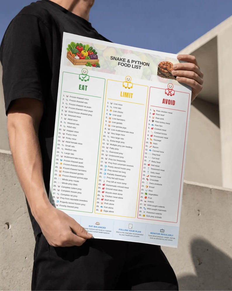 Corn Snake & Ball Python Feeding Guide Printable | Snake Feeding Chart | Feeding Schedule | Reptile Guide | PDF image 9