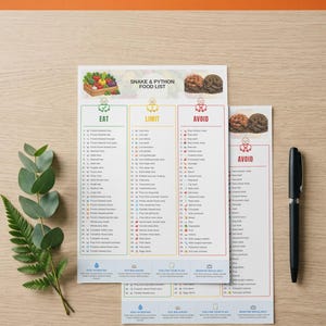Corn Snake & Ball Python Feeding Guide Printable | Snake Feeding Chart | Feeding Schedule | Reptile Guide | PDF image 5