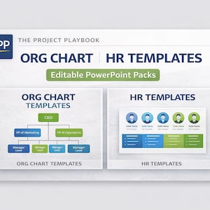May include: A graphic featuring "ORG CHART" and "HR TEMPLATES" with the text "Editable PowerPoint Packs." The image includes organizational chart diagrams and HR template examples. The TPP logo is in the upper left corner.