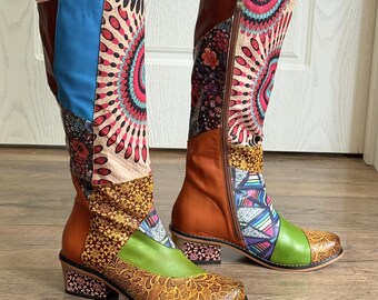 Stylish Multicolor Leather Boots Dr Martens 1460 J / Women main image 3