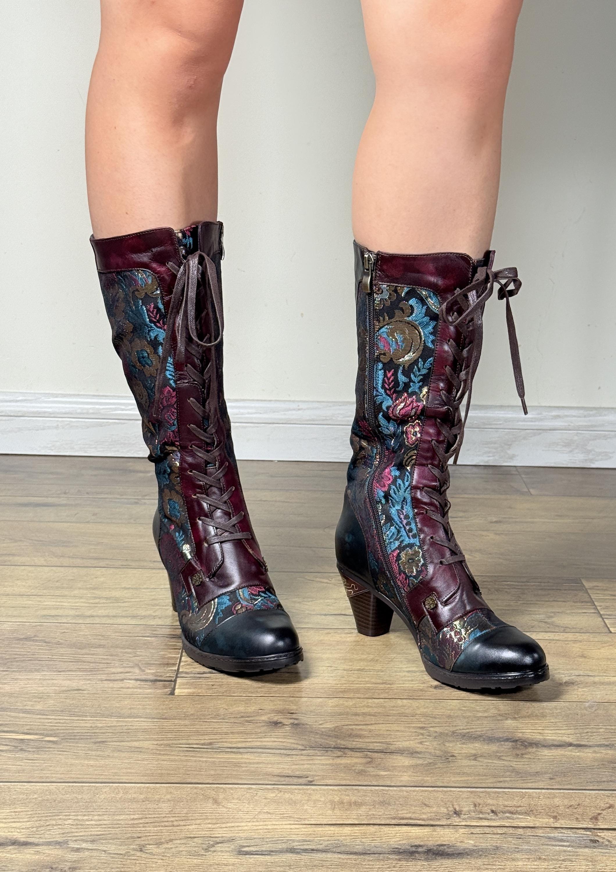 Floral Knee Boots