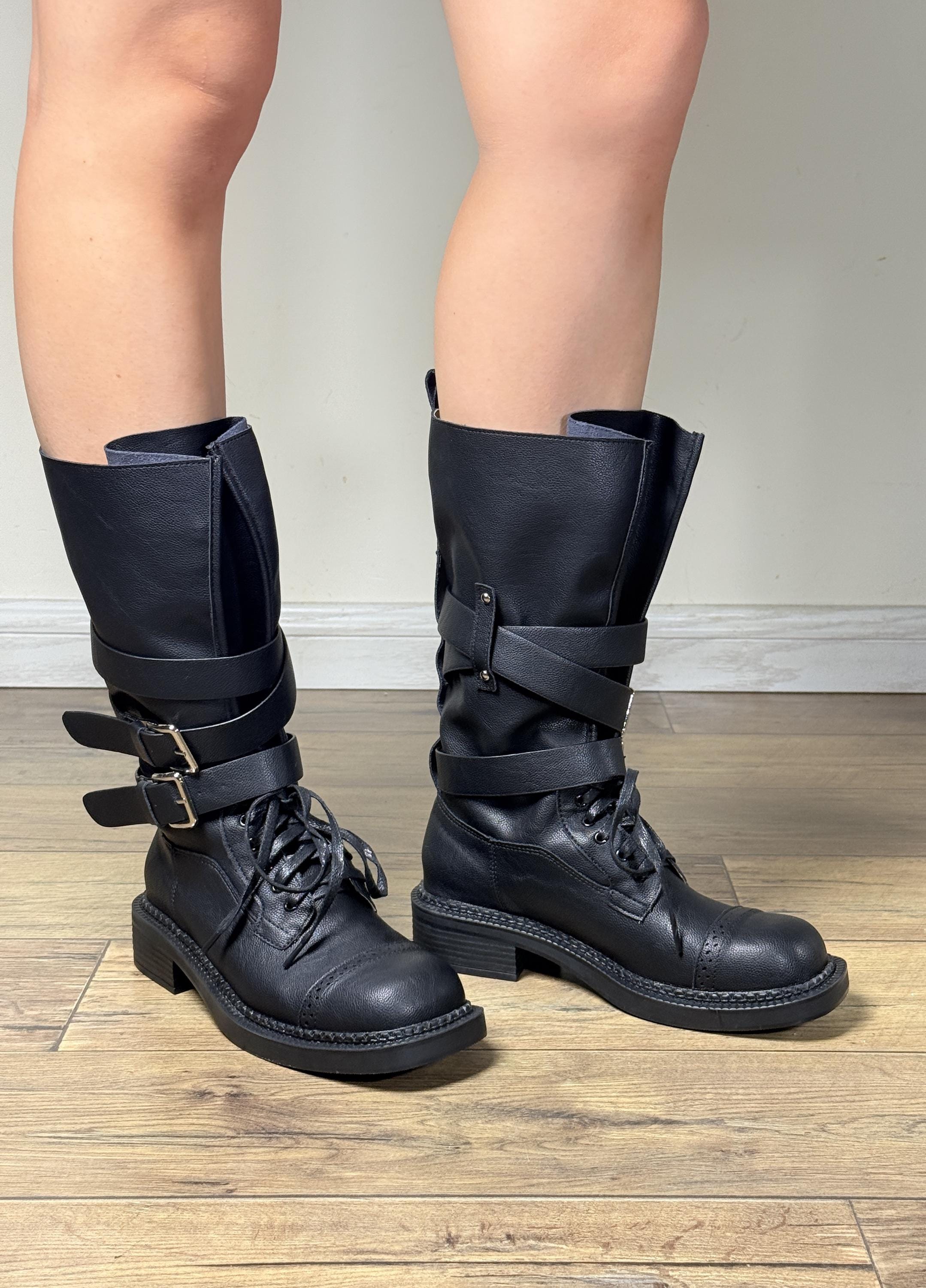 Stivali Sopra Il Ginocchio Da Donna Con Lacci, Stivali Alti Al Ginocchio, Suola Piatta Antiscivolo, Stivali Lunghi In Pelle Scamosciata, Con Punta Tonda, Tinta Unita, Eleganti, Cachi, 37 EU - Foto 4