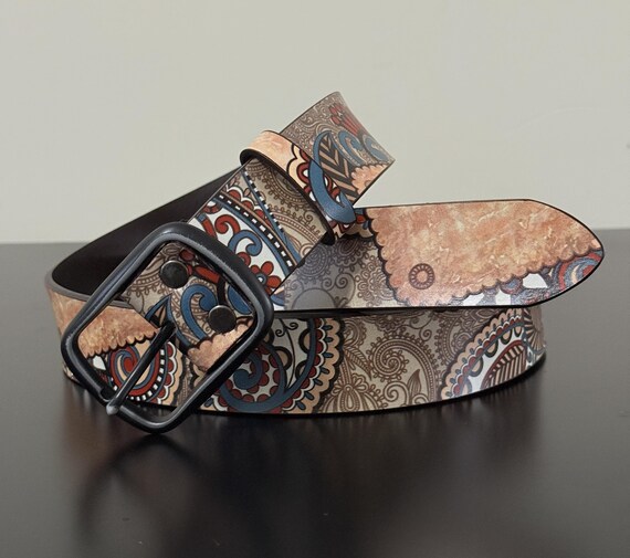 Genuine Leather | Western Boho Tribal Design | Handmade Belt  display picture 1