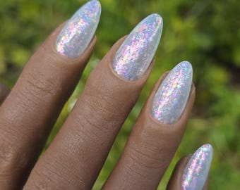 Opal | Milky Nail Polish with 5 Different Types of Aurora Flakes