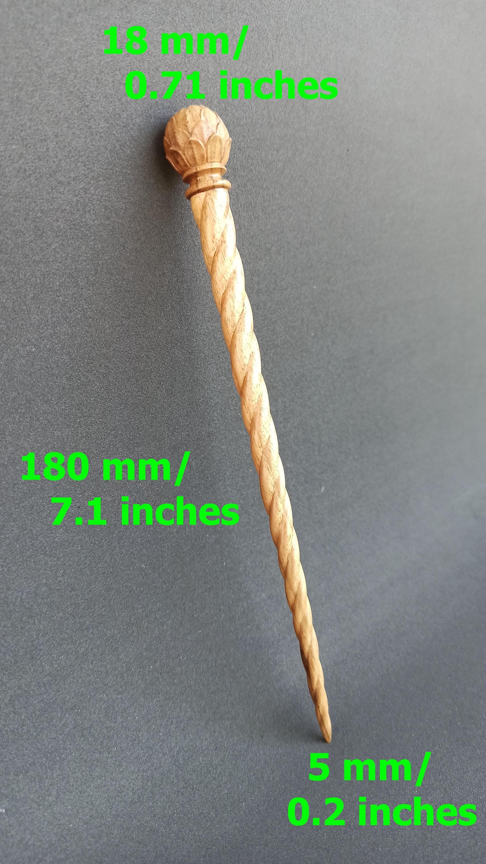 Nature's Hairpin Wooden Handmade Collection, Feather Maple, Droplet Wenge, Shamrock Rosewood, Pinecone European Walnut, Hair Stick Bun Pin - Thumbnail 4