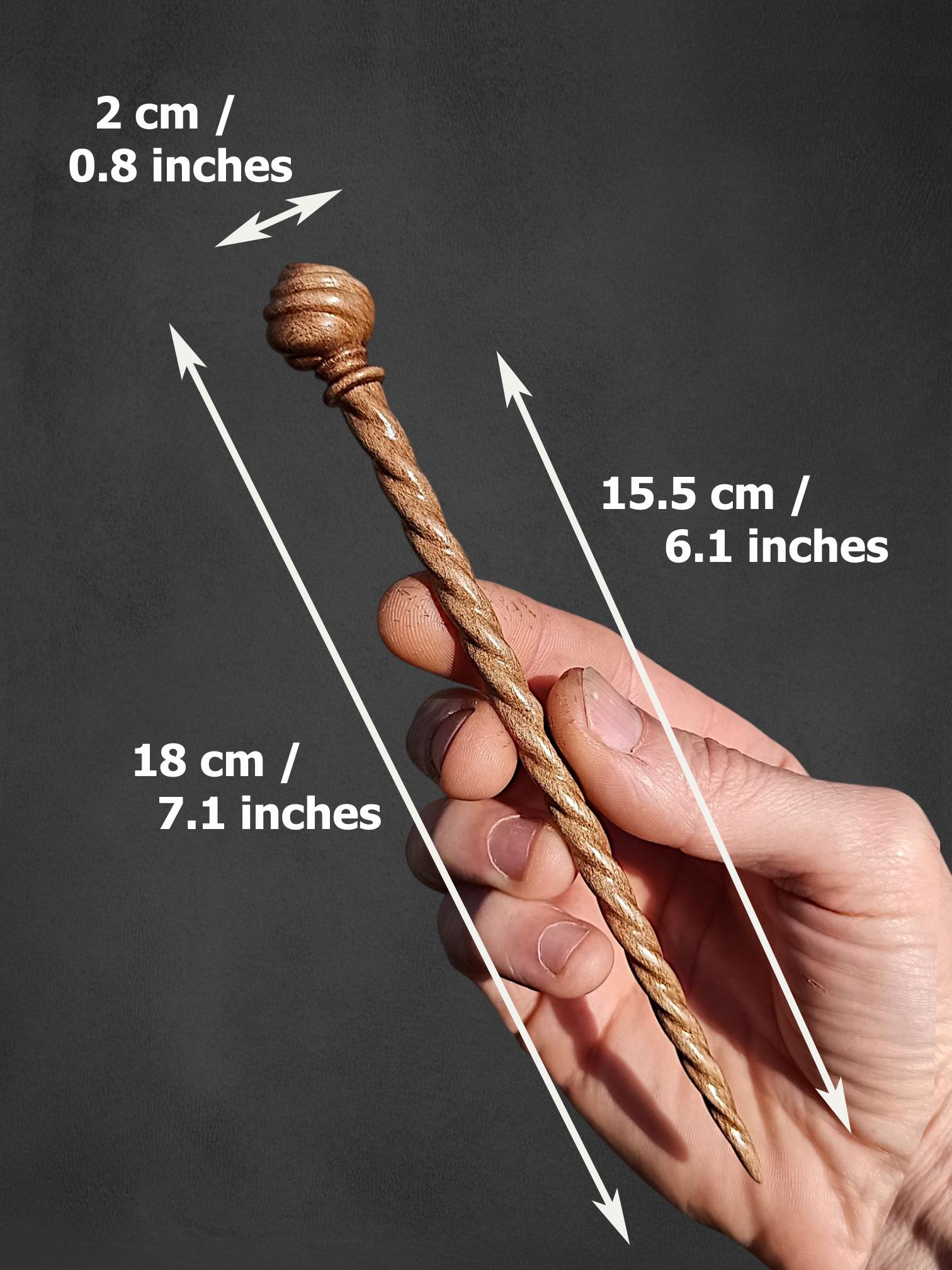 Carved Walnut Wood Hair Stick, Elegant Spiral Hair Pin, Classic Woodland Accessory, Choice of 7 Woods & Set - Thumbnail 6