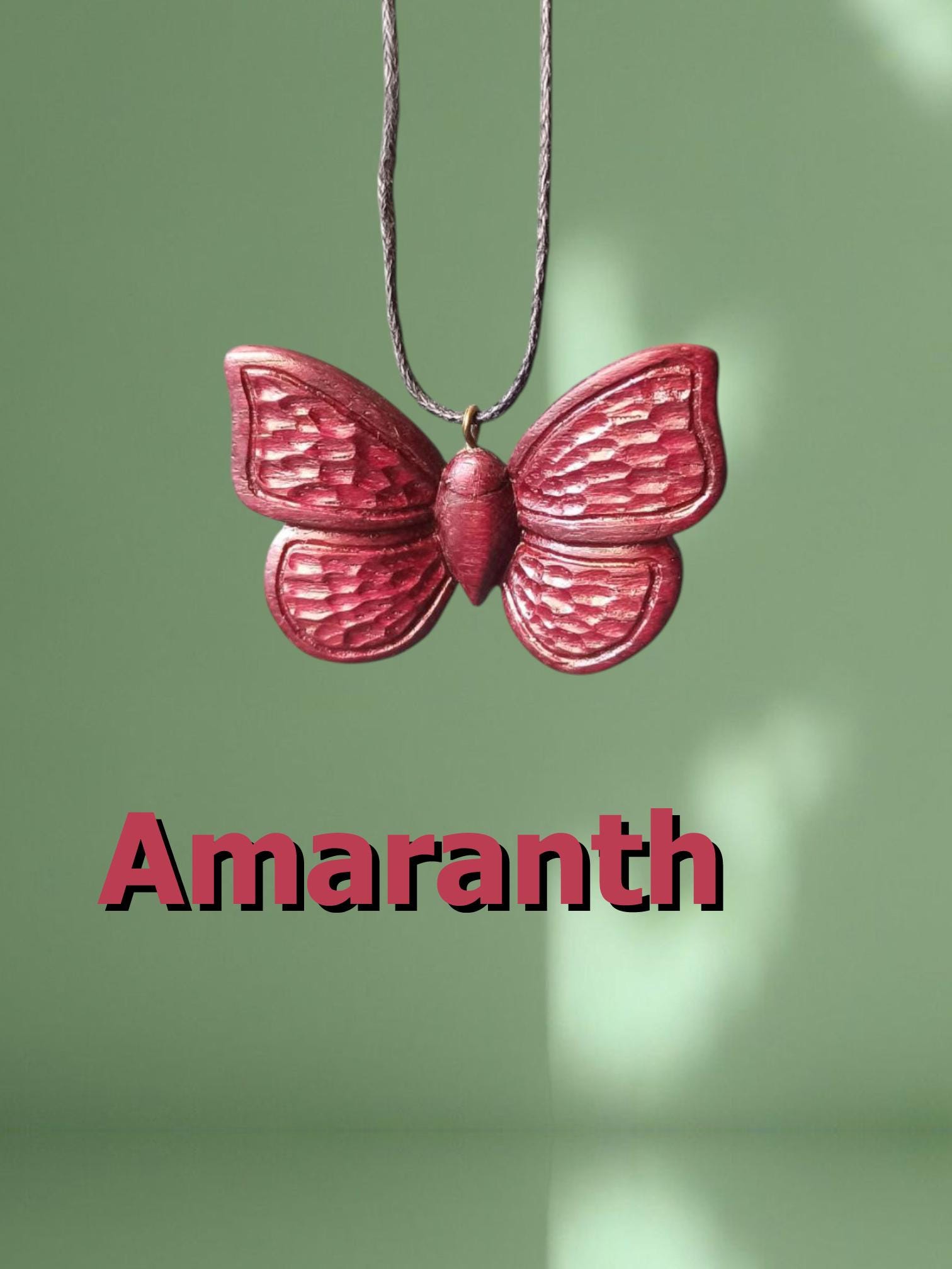 Wooden Handmade Pendant Butterfly, American Walnut, Rosewood, Amaranth, Sapele Mahogany, Bog Oak, Maple, Oak, Customization - Thumbnail 6