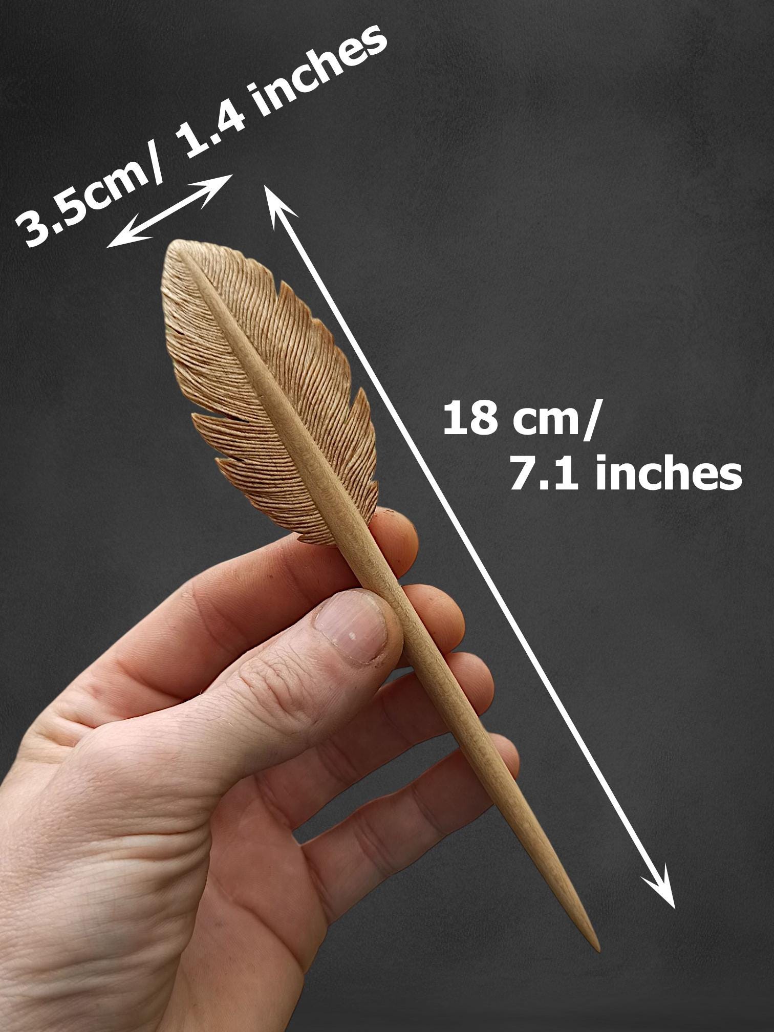 Nature's Hairpin Wooden Handmade Collection, Feather Maple, Droplet Wenge, Shamrock Rosewood, Pinecone European Walnut, Hair Stick Bun Pin - Thumbnail 6