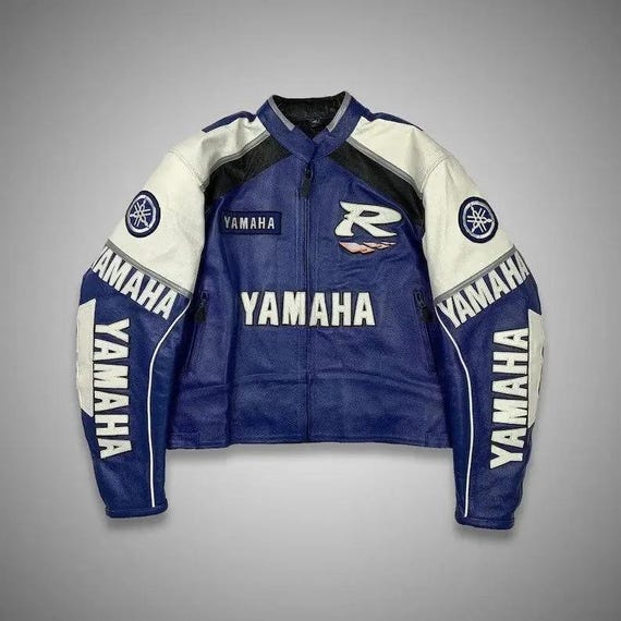 YAMAHA Motogp Racing Leather Jacket: Handmade Vintage Cowhide Biker Jacket