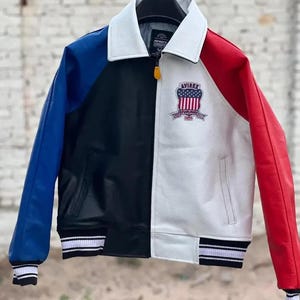 New Men&#39;s AVIREX USA Oversize Bomber American 1975 Genuine Leather Jacket/Men&#39;s Bomber Jacket, Original Leather Jacket For Him, Gift For Him